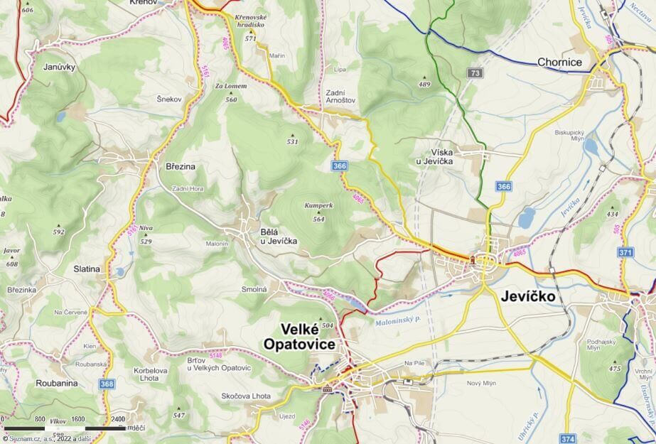 Mapa - Jevíčko